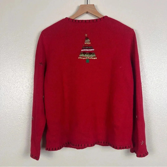 Planet & Company Red Christmas Tree Cardigan - Picture 2 of 8